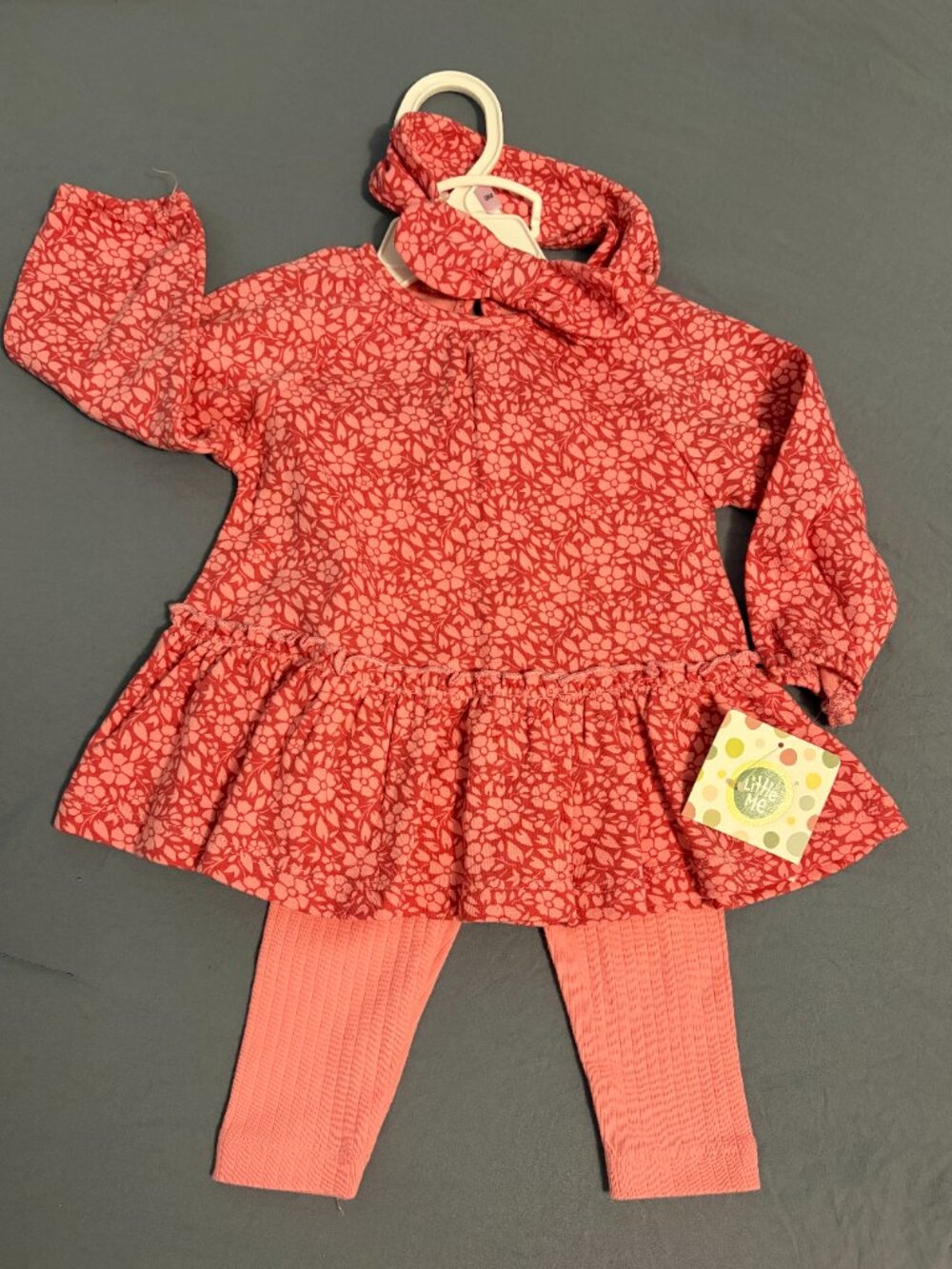 Little Me 9 Months Baby Girls Floral Tunic Set with Headband